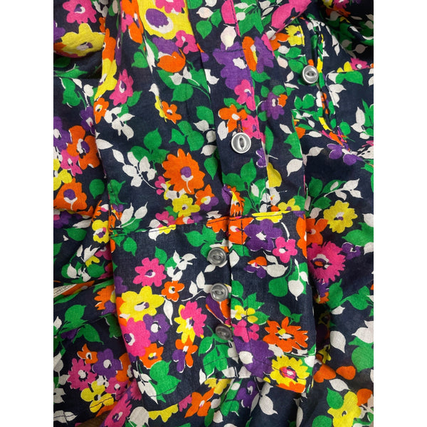 Ralph Lauren Floral Womens Button-Up Blouse Top Multicolor Long Sleeve Size XL