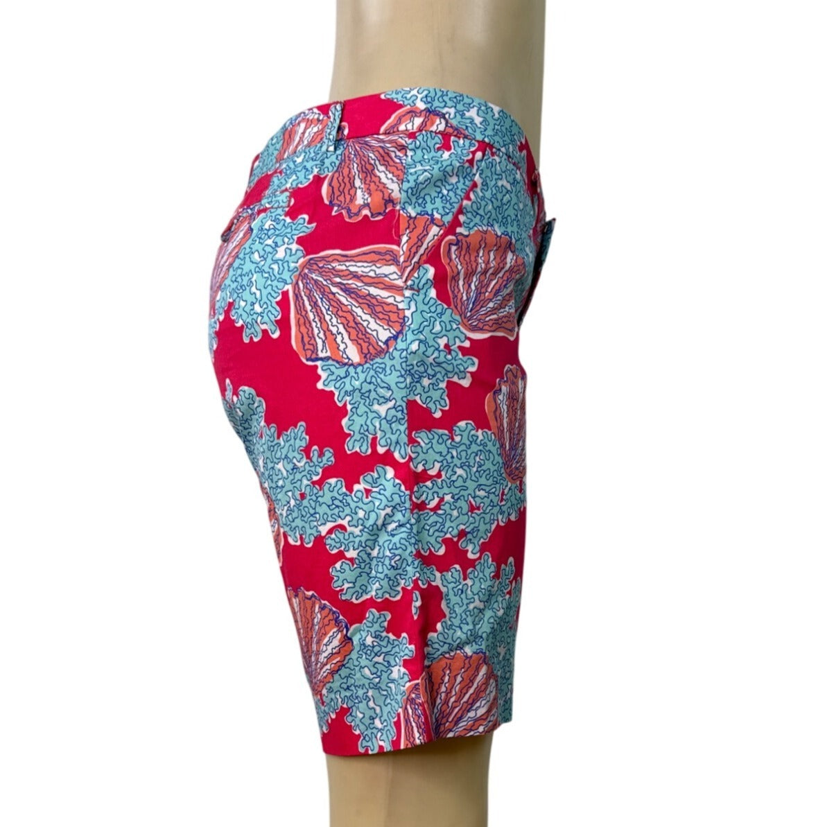 Lilly Pulitzer Womens Avenue Shorts Coral Reef Print Casual Shorts Size 4 - New