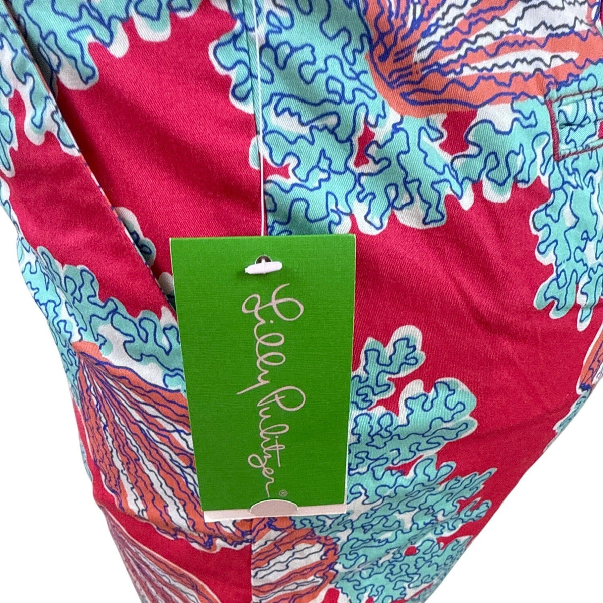 Lilly Pulitzer Womens Avenue Shorts Coral Reef Print Casual Shorts Size 4 - New