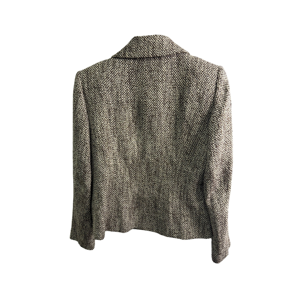 Anne Klein Womens Brown Wool Blend Tweed Skirt Suit Set Jacket & Skirt Size 6