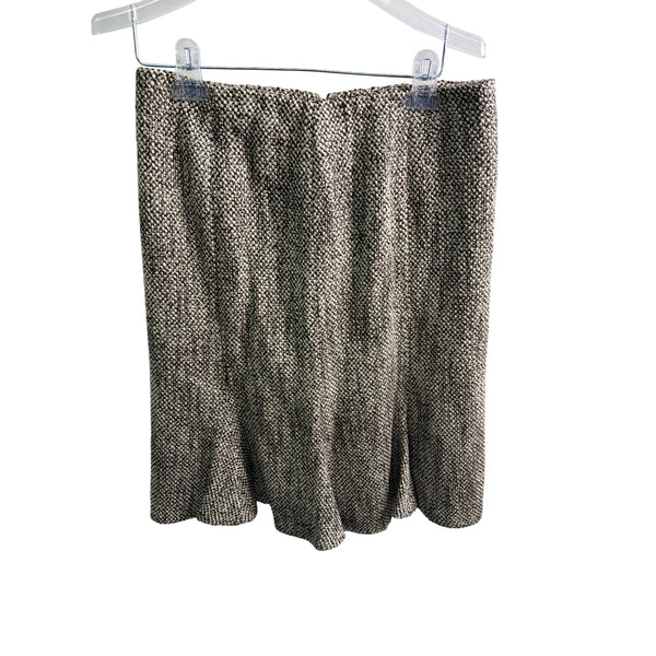 Anne Klein Womens Brown Wool Blend Tweed Skirt Suit Set Jacket & Skirt Size 6