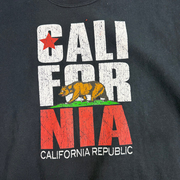Gildan Unisex Black Crewneck Sweatshirt California Republic Graphic Sz XL