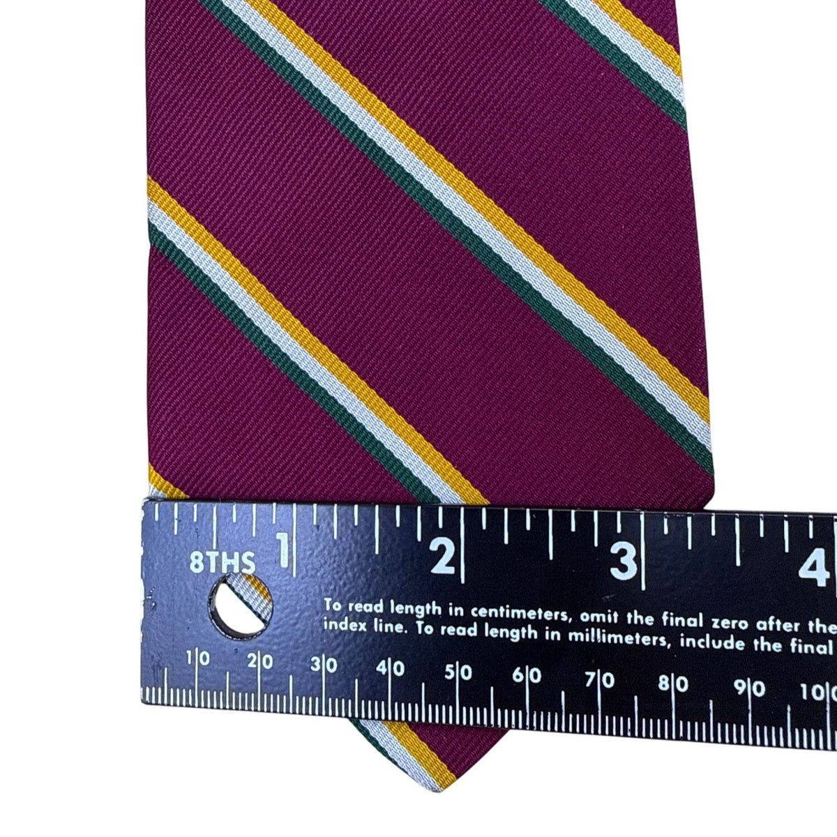 Vintage Brooks Brothers Burgundy & Yellow Striped Silk Tie Classic Style