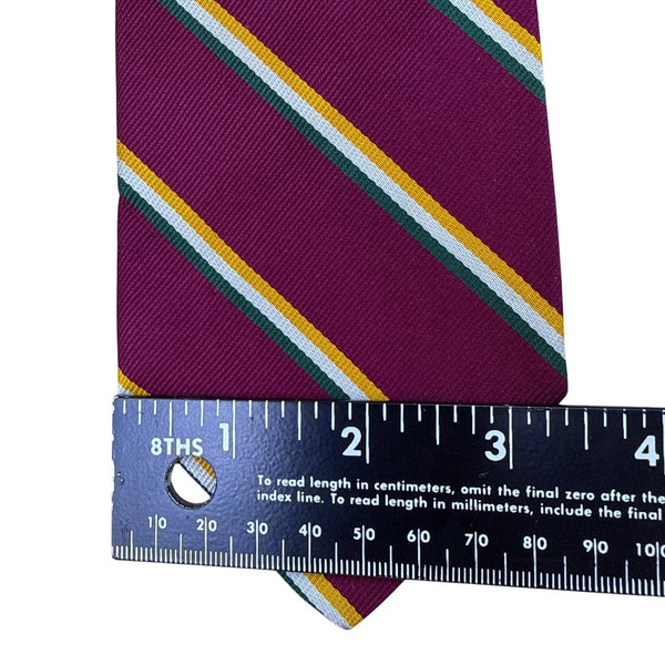 Vintage Brooks Brothers Burgundy & Yellow Striped Silk Tie Classic Style