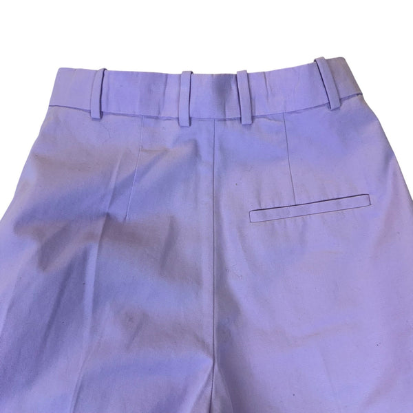 COS Womens Lavender Cotton Wide-Leg Pleated Pants Elegant Tailored Fit Size 2