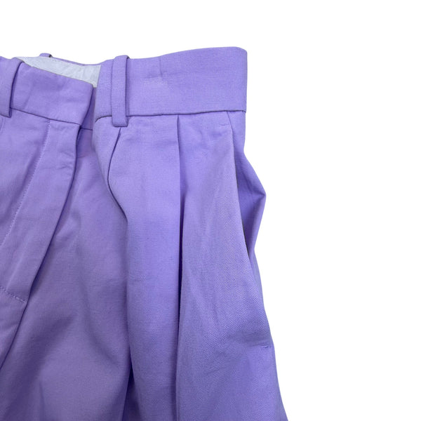 COS Womens Lavender Cotton Wide-Leg Pleated Pants Elegant Tailored Fit Size 2