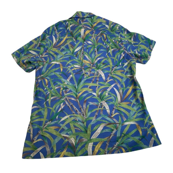 J.Crew Men's Blue Short Sleeve Button-Up Shirt With Tropical Print Sz M