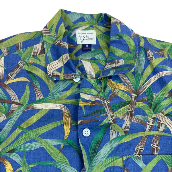 J.Crew Men's Blue Short Sleeve Button-Up Shirt With Tropical Print Sz M