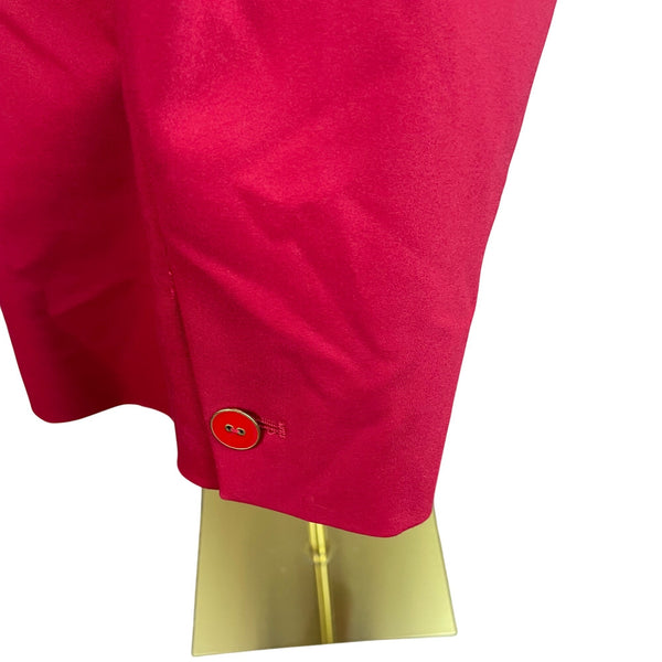 Chicos Red Women's Blazer Jacket With Unique Collar And Zipper Pocket Size 1