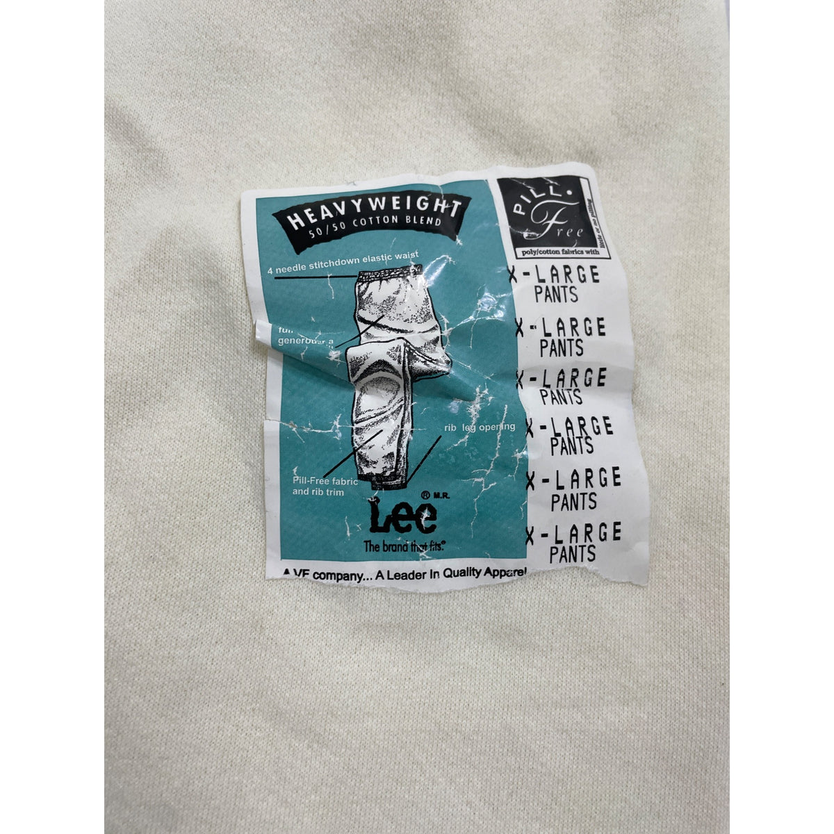 Vintage Lee Women's White Sweatpants With Elastic Waistband Sz XL - New