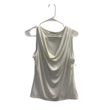Calvin Klein Womens White Sleeveless Drape Top Size M