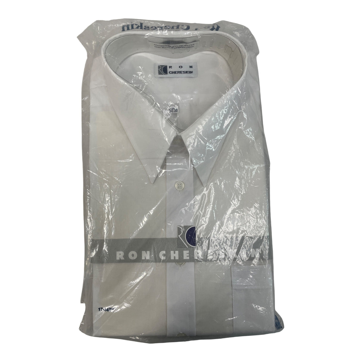 Ron Chereskin Mens White Dress Shirt Size 17 (34-35) - New
