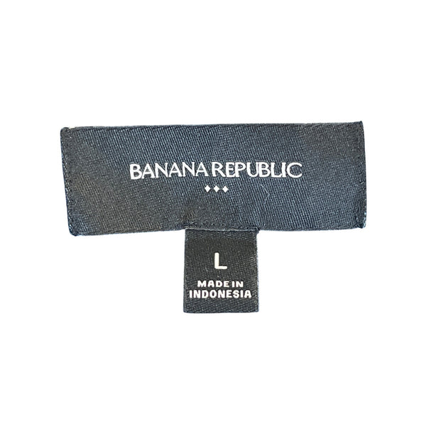 Banana Republic Womens Blue Polyester Long Sleeve V-Neck Blouse Size L