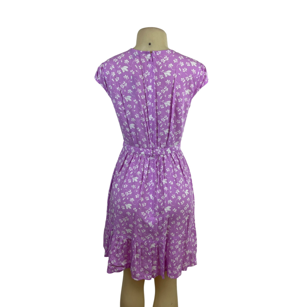 J. Crew Women’s Purple Floral Wrap Dress W/ Ruffle Hem & Cap Sleeves Sz 2 - New