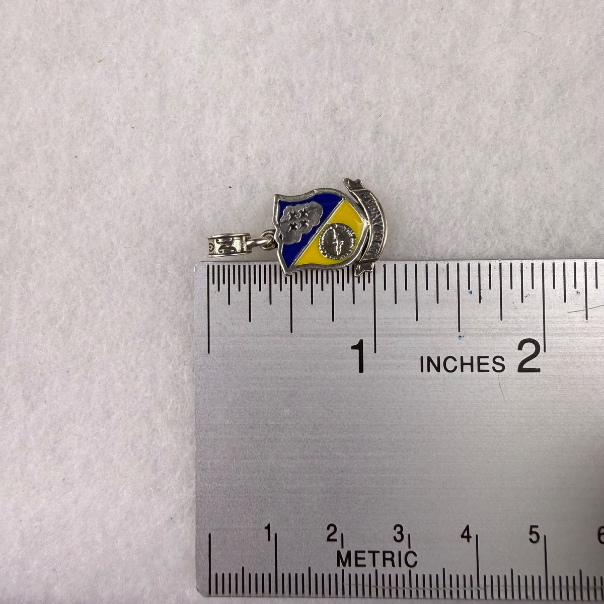 Blue Angels Sterling Charm Pendant Silver Enamel Shield Vintage Military Insignia