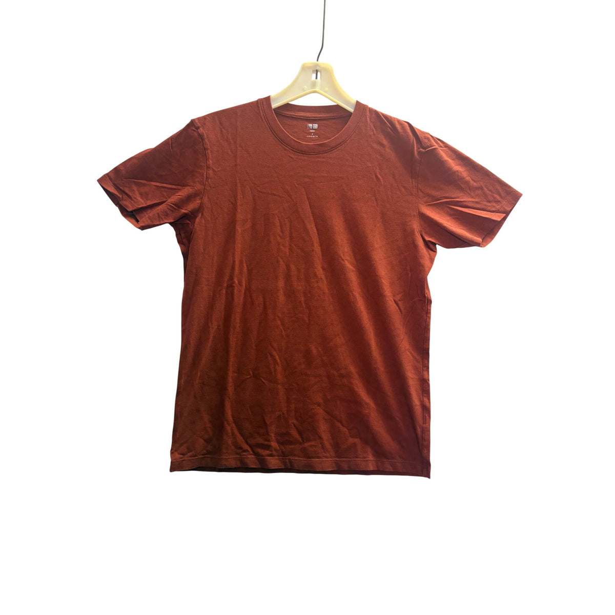 Uniqlo Mens Red Cotton Crewneck T-Shirt Casual Short Sleeve Lightweight Soft Size S
