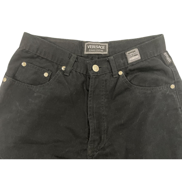 Versace Jeans Couture Black Denim Straight-Leg Jeans Mens Button Fly Size 30