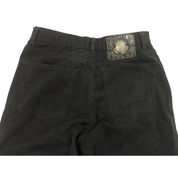 Versace Jeans Couture Black Denim Straight-Leg Jeans Mens Button Fly Size 30