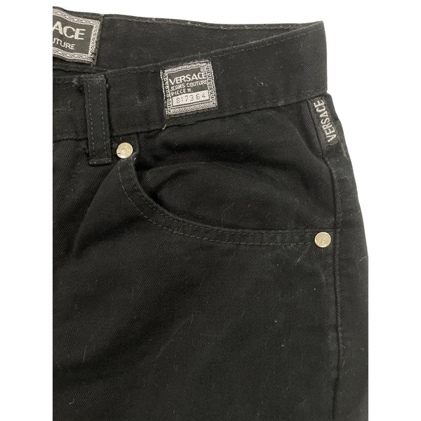 Versace Jeans Couture Black Denim Straight-Leg Jeans Mens Button Fly Size 30