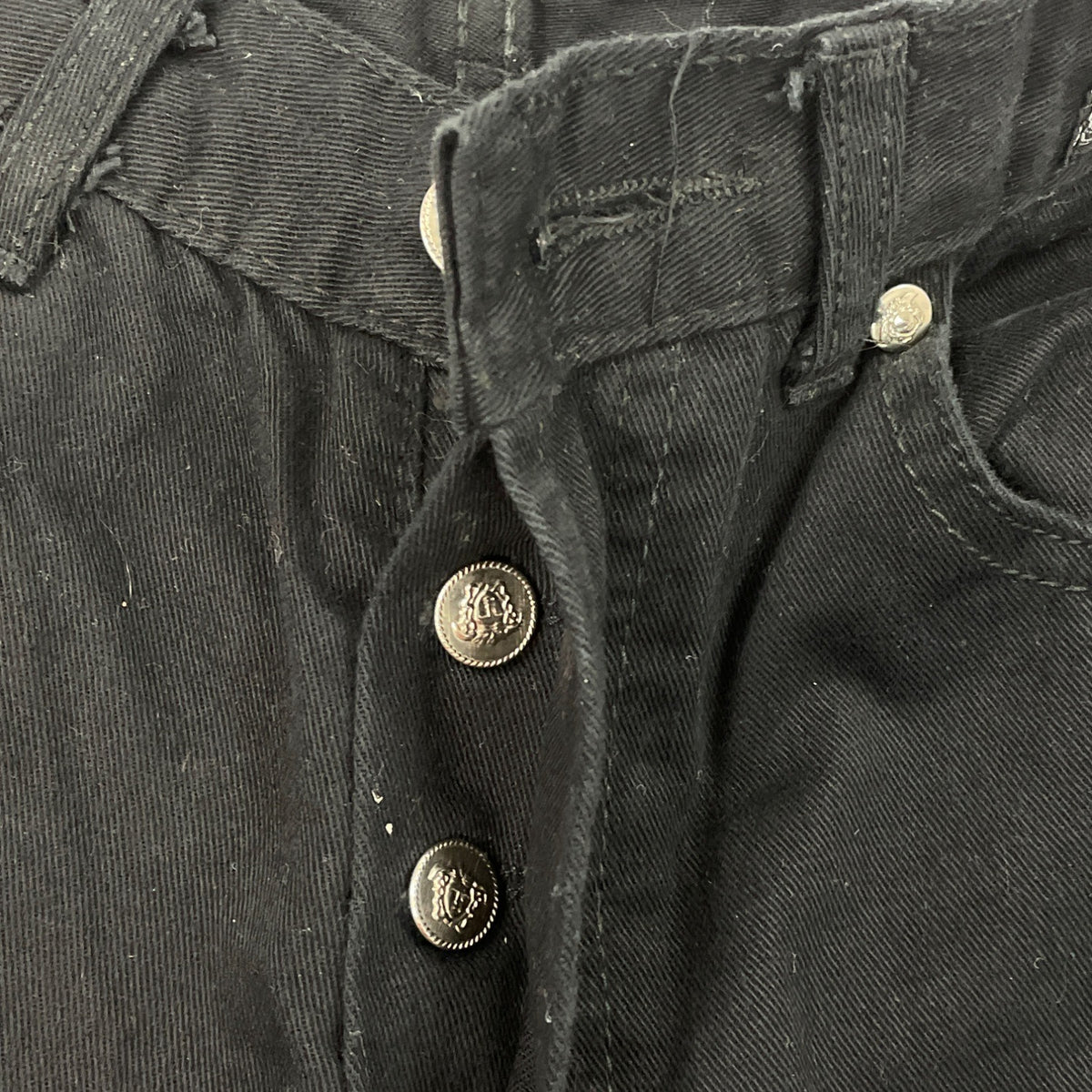 Versace Jeans Couture Black Denim Straight-Leg Jeans Mens Button Fly Size 30