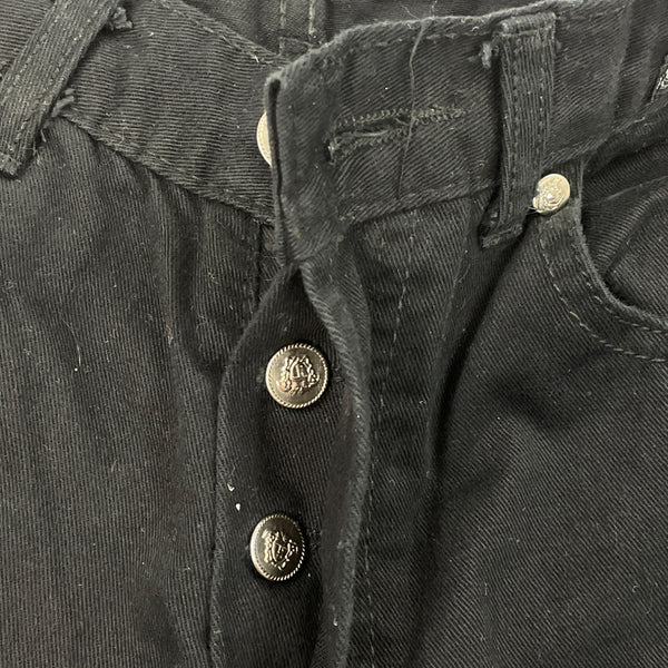 Versace Jeans Couture Black Denim Straight-Leg Jeans Mens Button Fly Size 30