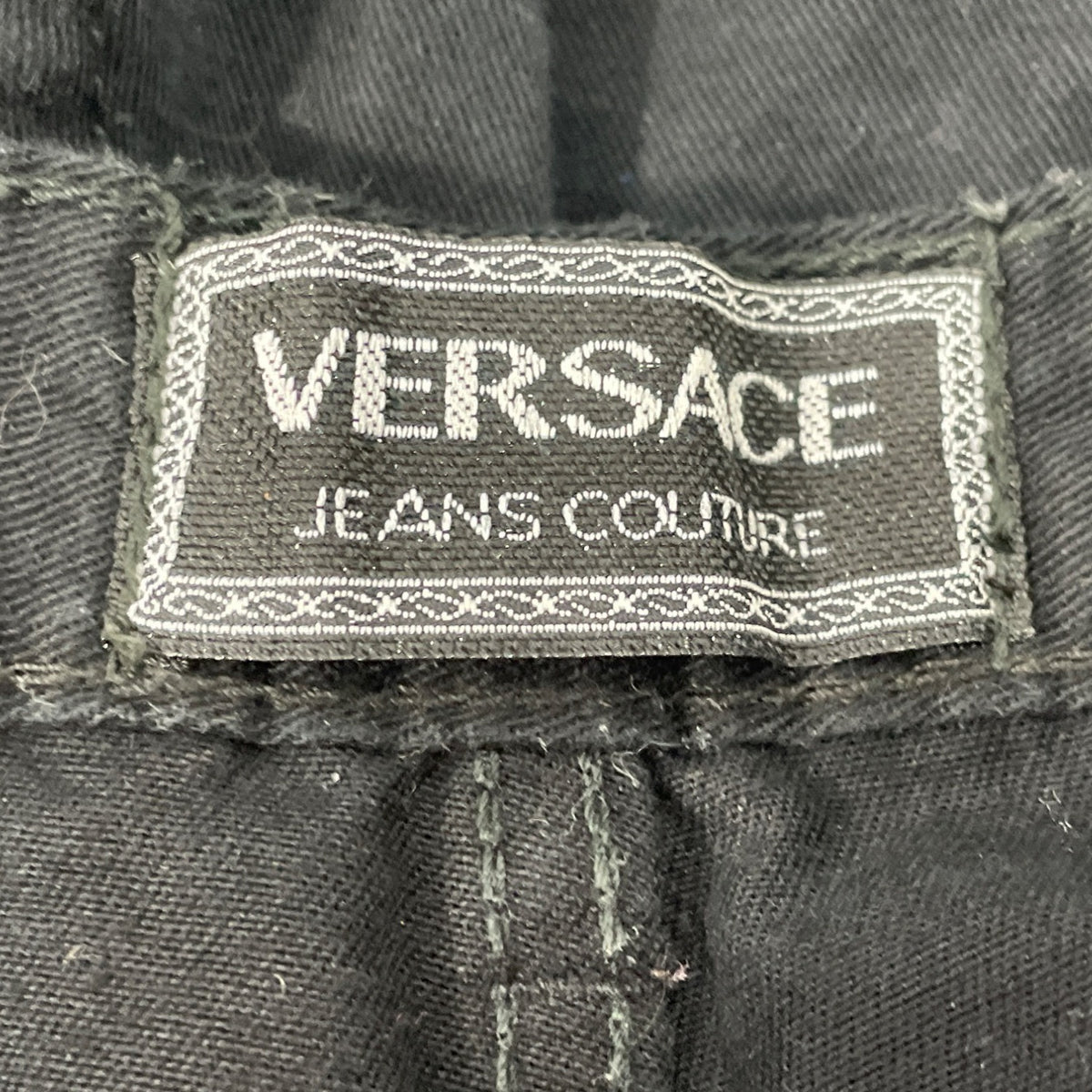 Versace Jeans Couture Black Denim Straight-Leg Jeans Mens Button Fly Size 30