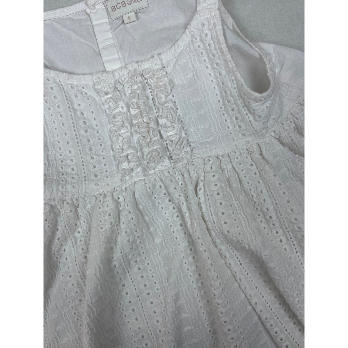 BCBGirls White Eyelet Ruffle Dress Size 5 months