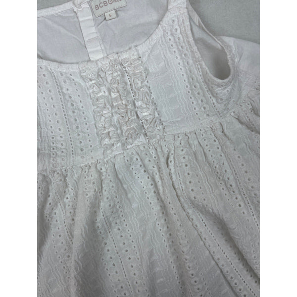 BCBGirls White Eyelet Ruffle Dress Size 5 months