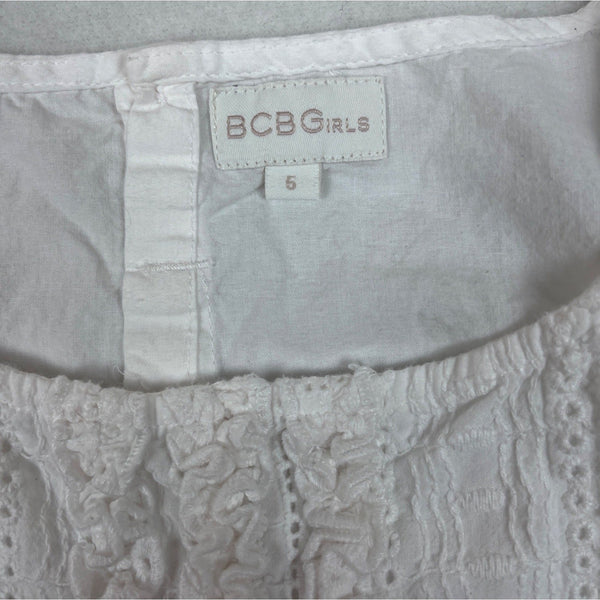 BCBGirls White Eyelet Ruffle Dress Size 5 months