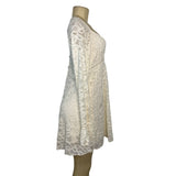 Free People Womens Lace Long Sleeve Mini Dress Ivory Size S