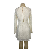 Free People Womens Lace Long Sleeve Mini Dress Ivory Size S