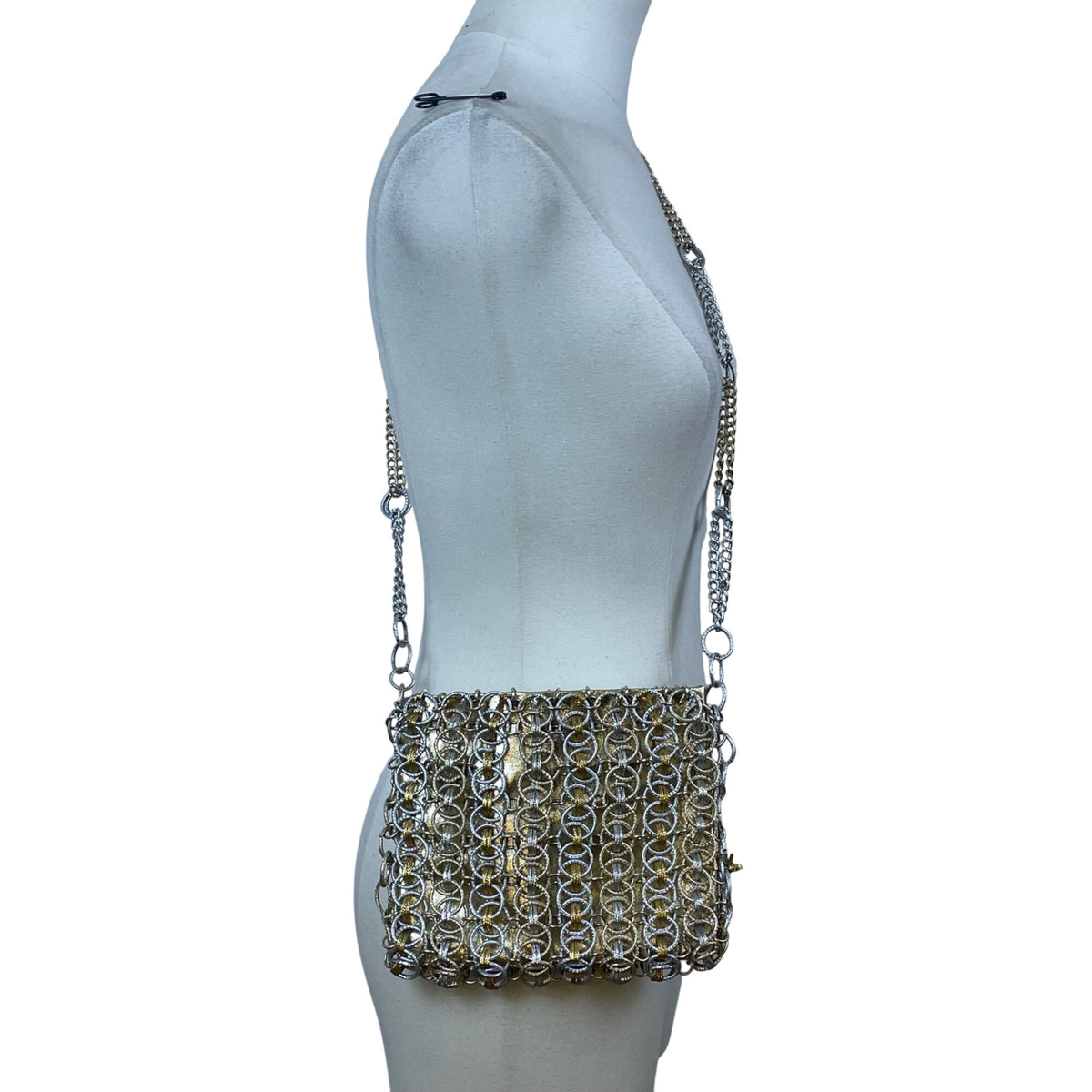 Magid Unisex Gold/Silver Chainmail Vintage Style Handmade Crossbody Bag