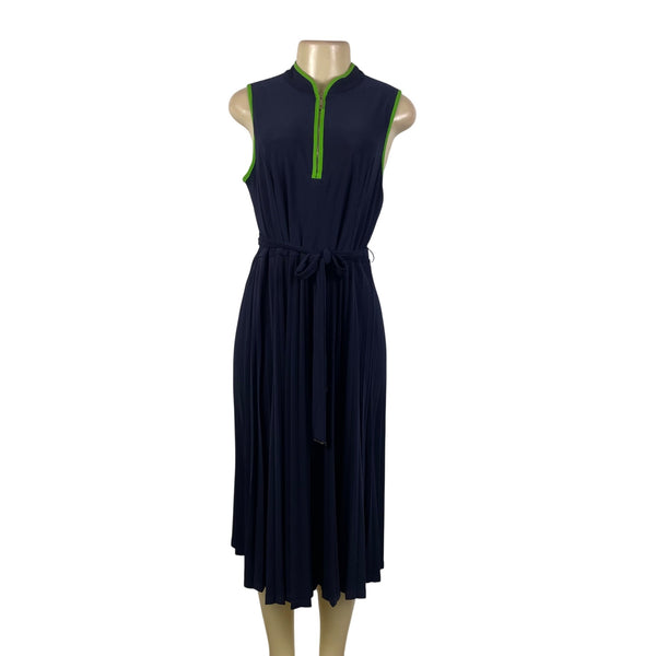 Tommy Hilfiger Women Navy & Green Sleeveless Fit & Flare Midi Dress Sz Picky Thrifter Tommy Hilfiger Women Navy & Green Sleeveless Fit & Flare Midi Dress Sz Picky Thrifter