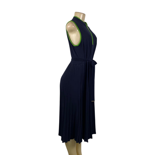 Tommy Hilfiger Women Navy & Green Sleeveless Fit & Flare Midi Dress Sz 10 - New