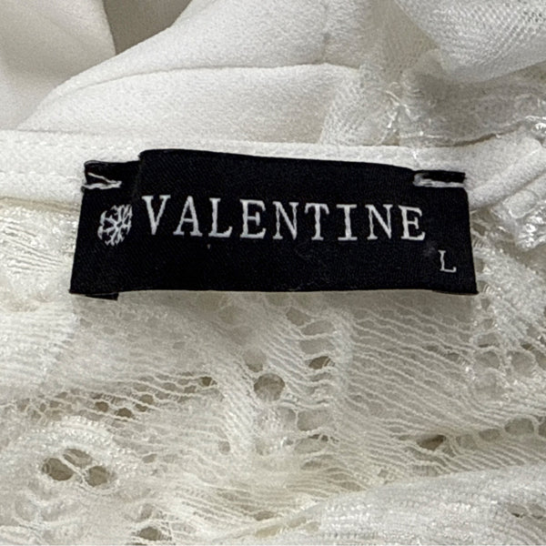 Valentine White Lace Sleeveless Wide Leg Jumpsuit For Women Sz L