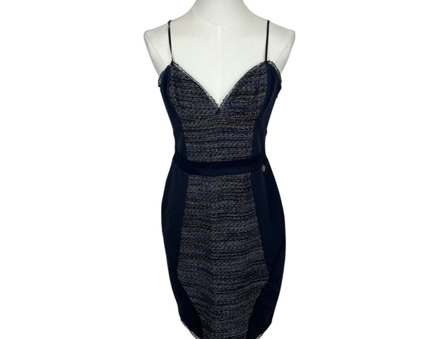 Liu Jo Womens Navy & Gray Lace Detail Bodycon Dress Sz 44 - New