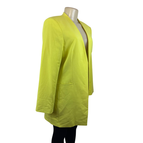 Calvin Klein Women's Lime Open Front Long Blazer Jacket Sz 12