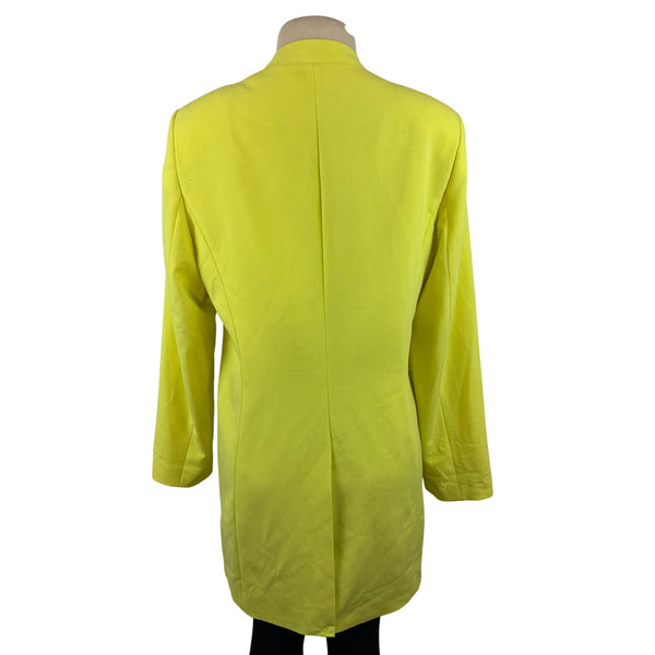 Calvin Klein Women's Lime Open Front Long Blazer Jacket Sz 12