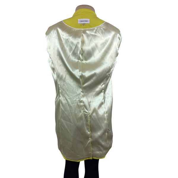 Calvin Klein Women's Lime Open Front Long Blazer Jacket Sz 12