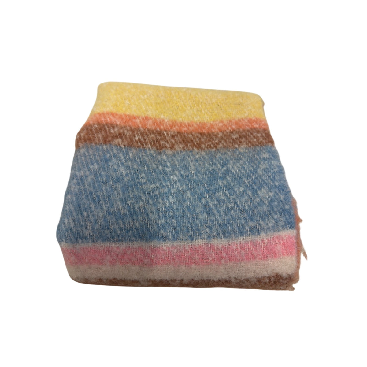 Multicolor Polyester Unisex Scarf With Fringe Lightweight & Soft Striped Design One Size