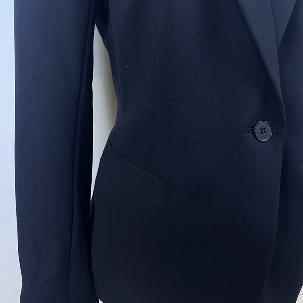 Aqua Women's Black Studded Collar Blazer Size 6 Stylish One Button