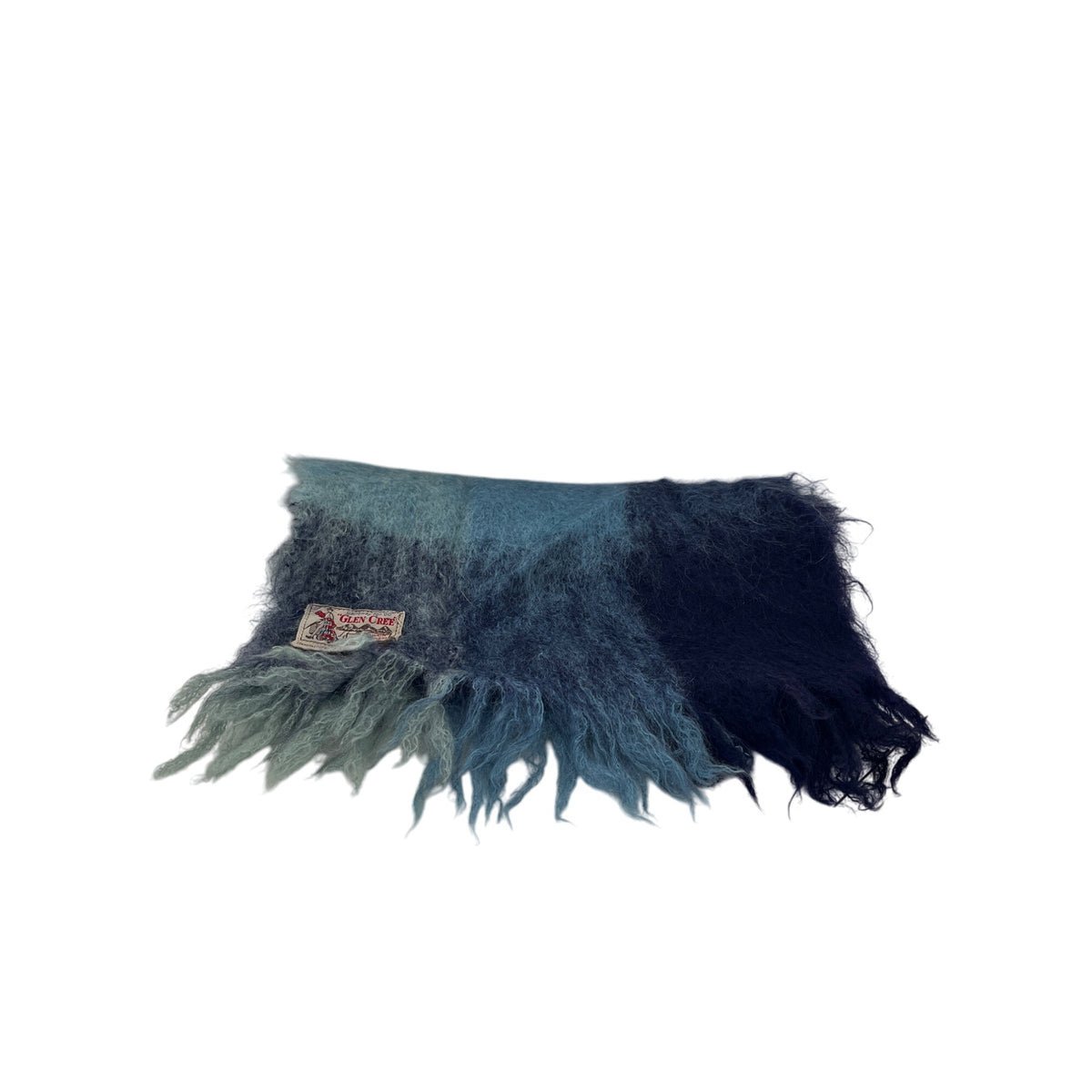 Glen Cree Mohair Multi-Blue Fringed Scarf Scotland Soft Lightweight Warm Accessory