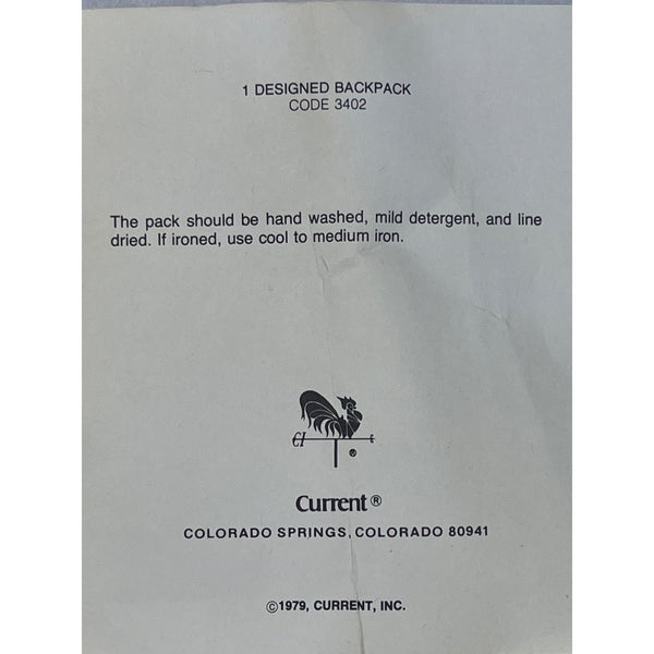 Current Unisex Yellow Canvas Backpack Brown Trim Bicycle Design Adjustable Straps Vintage