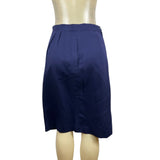 Victor Costa Navy Skirt Size 10 Rayon and Polyester Lined Womens Knee-Length Sz 10