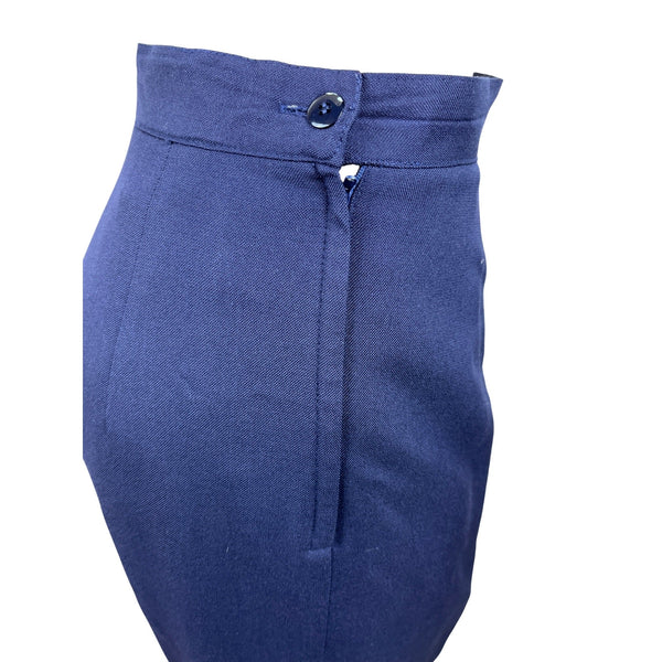 Victor Costa Navy Skirt Size 10 Rayon and Polyester Lined Womens Knee-Length Sz 10