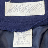 Victor Costa Navy Skirt Size 10 Rayon and Polyester Lined Womens Knee-Length Sz 10