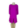 DKNY Womens Magenta Polyester Ruffle Hem Mini Dress Size 12