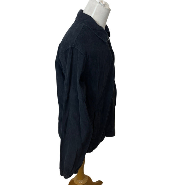 Urban Outfitters Mens Black Zipper Closure Waist Band Corduroy Jacket Sz L - NEW