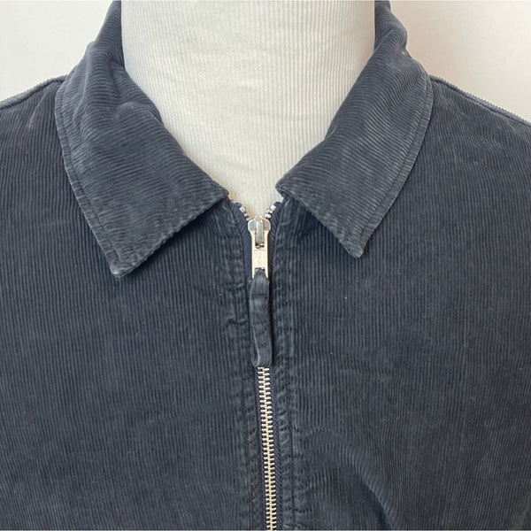 Urban Outfitters Mens Black Zipper Closure Waist Band Corduroy Jacket Sz L - NEW