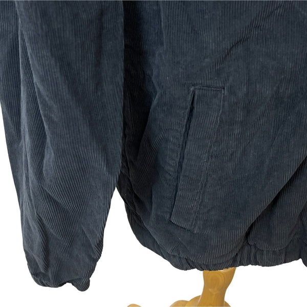 Urban Outfitters Mens Black Zipper Closure Waist Band Corduroy Jacket Sz L - NEW